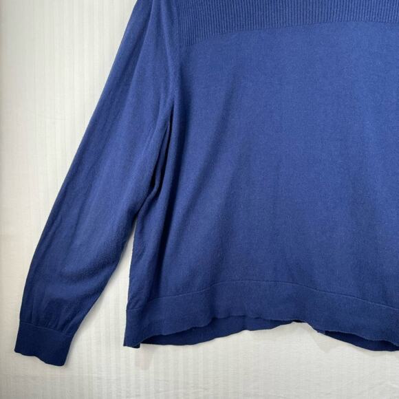 Sejour Royal Blue Open Cardigan Knit Sweater Size 2X Classic Preppy Luxurious - Picture 11 of 11
